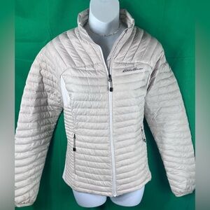 Eddie Bauer Women's Light Beige Quilted Puffer Jacket